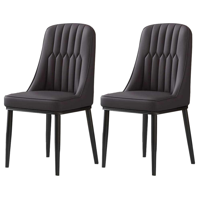 Sillas de comedor nórdicas Silla Parsons lateral sin brazos de metal para cocina