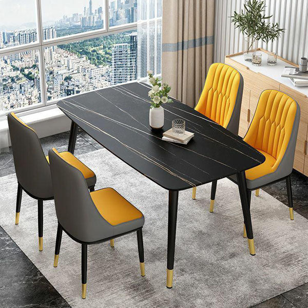 Sillas de comedor nórdicas Silla Parsons lateral sin brazos de metal para cocina