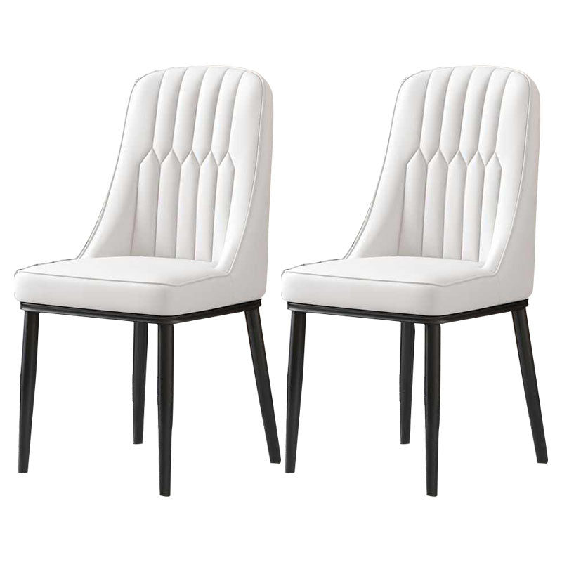 Chaises de salle à manger nordiques, chaise Parsons latérale sans accoudoirs en métal pour la cuisine