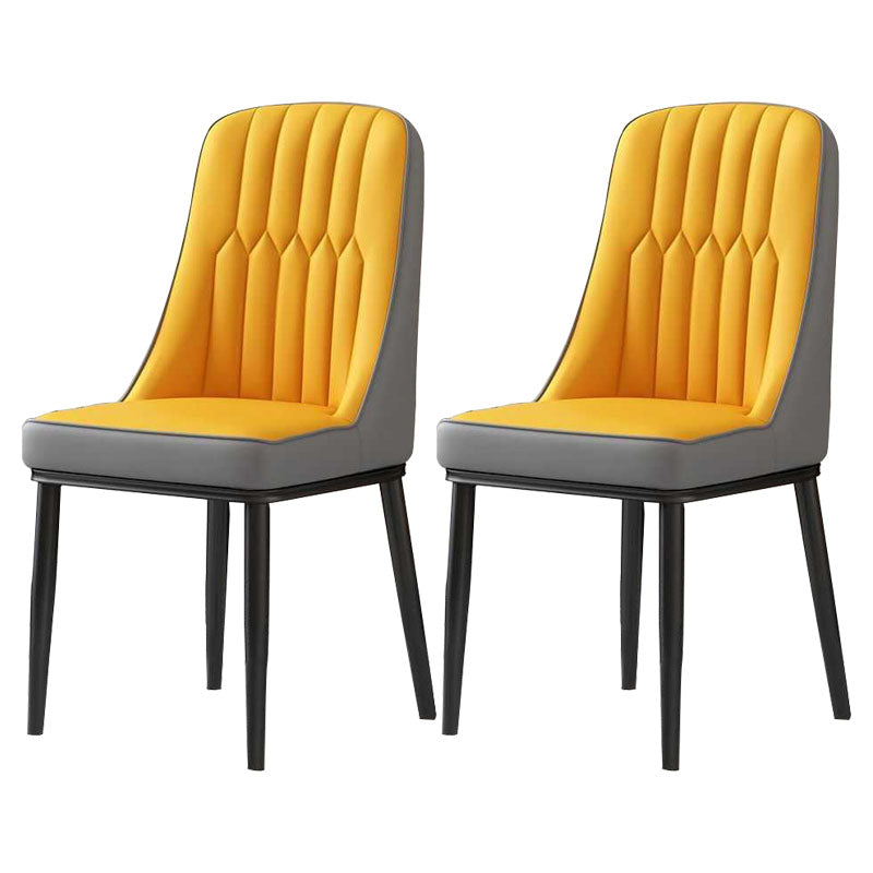 Sillas de comedor nórdicas Silla Parsons lateral sin brazos de metal para cocina