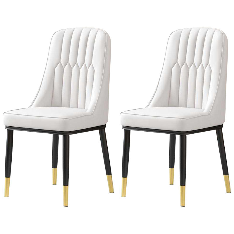 Sillas de comedor nórdicas Silla Parsons lateral sin brazos de metal para cocina