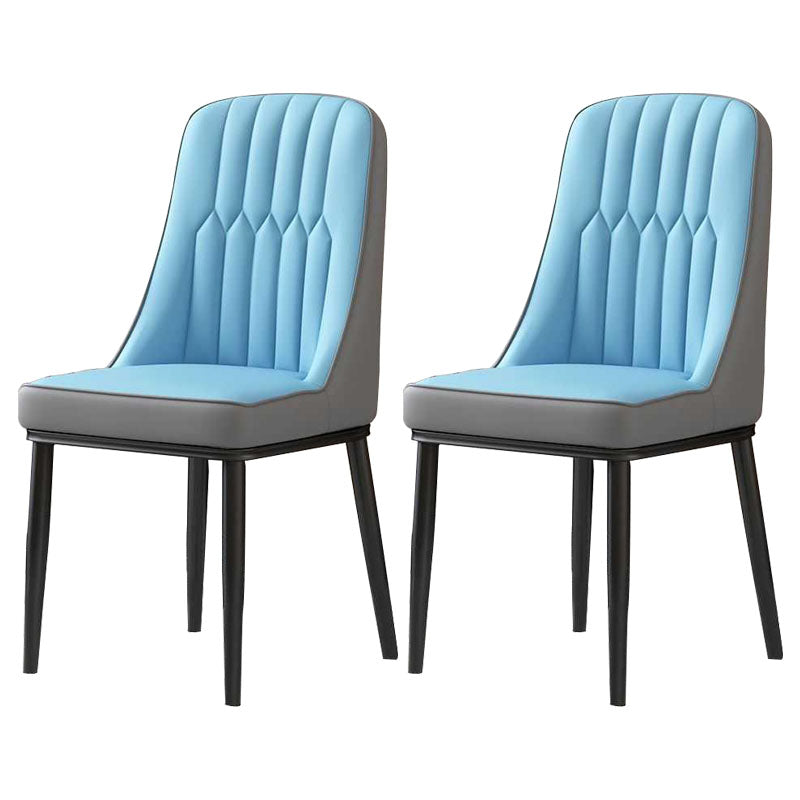 Sillas de comedor nórdicas Silla Parsons lateral sin brazos de metal para cocina
