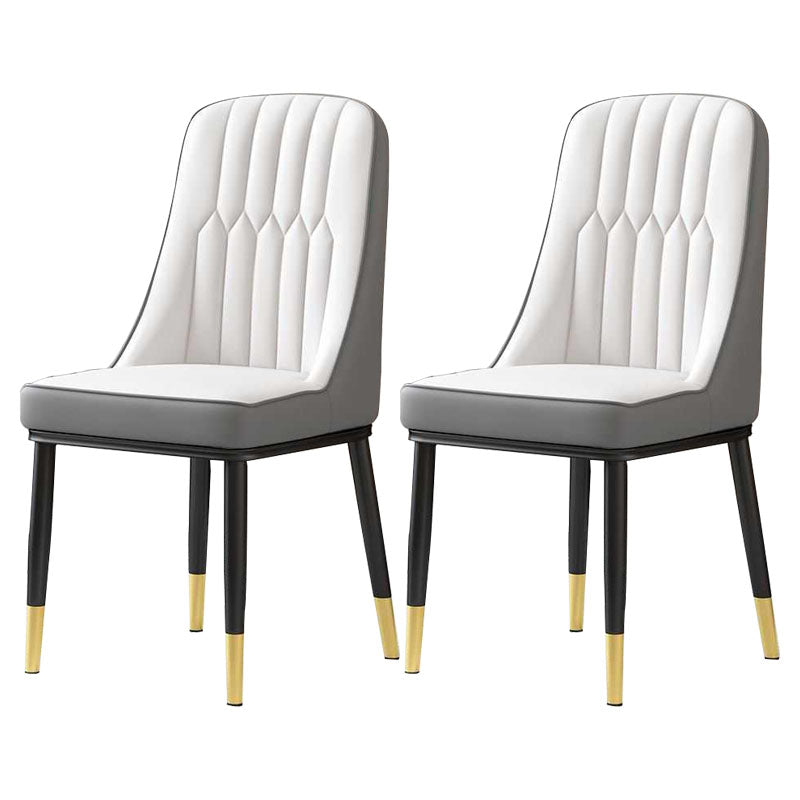 Sillas de comedor nórdicas Silla Parsons lateral sin brazos de metal para cocina