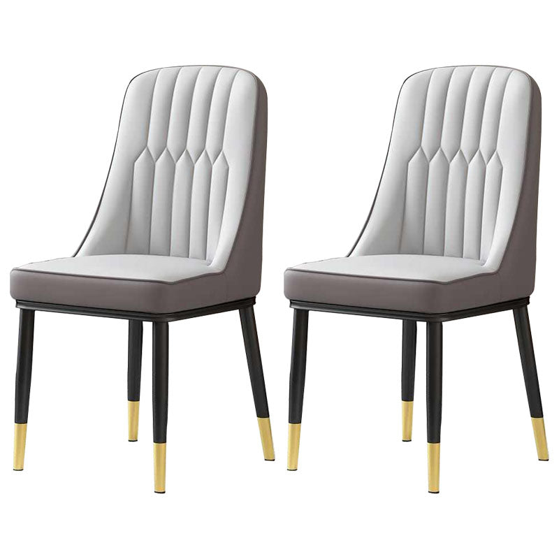 Sillas de comedor nórdicas Silla Parsons lateral sin brazos de metal para cocina