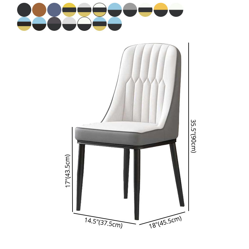 Sillas de comedor nórdicas Silla Parsons lateral sin brazos de metal para cocina