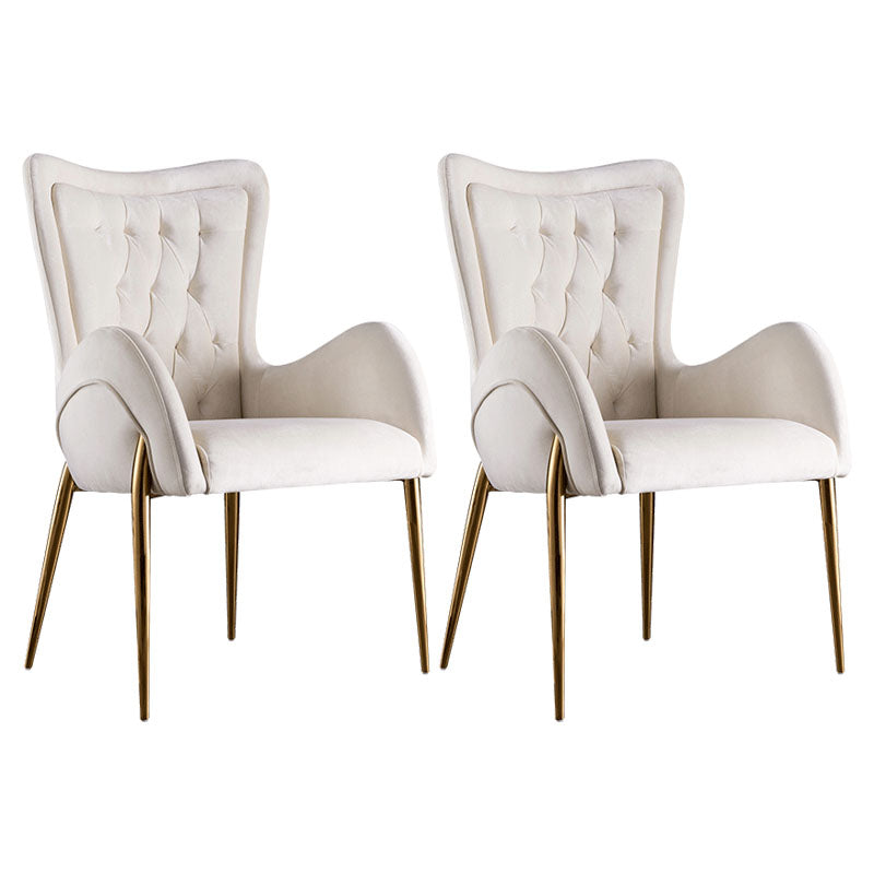 Silla de comedor de metal moderno, sillón lateral de terciopelo para uso en restaurantes