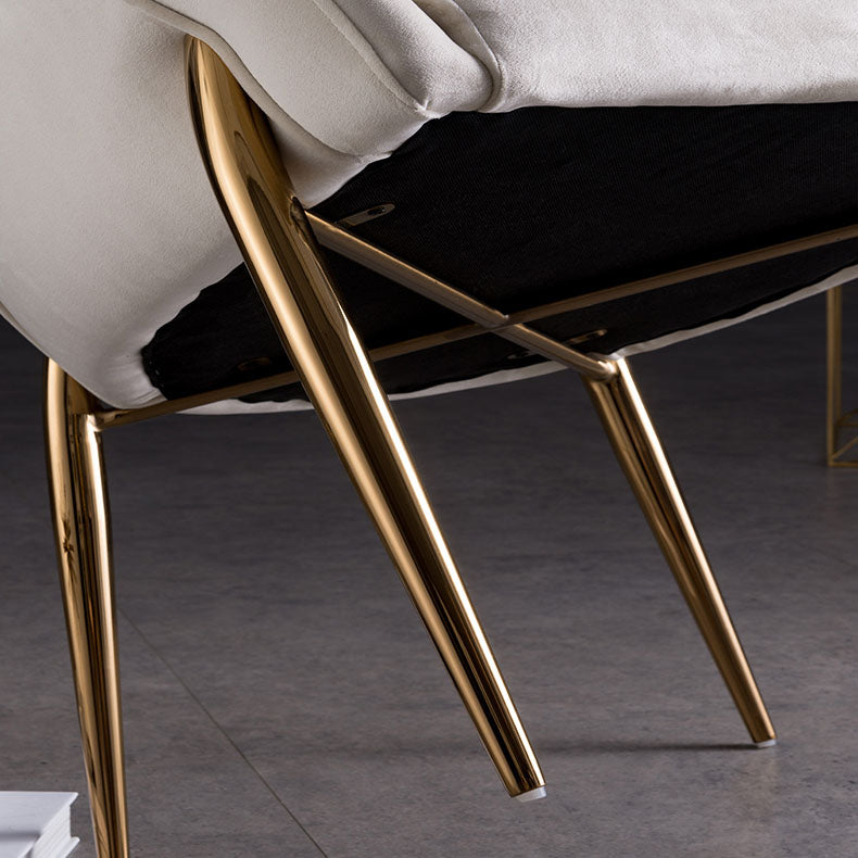 Silla de comedor de metal moderno, sillón lateral de terciopelo para uso en restaurantes