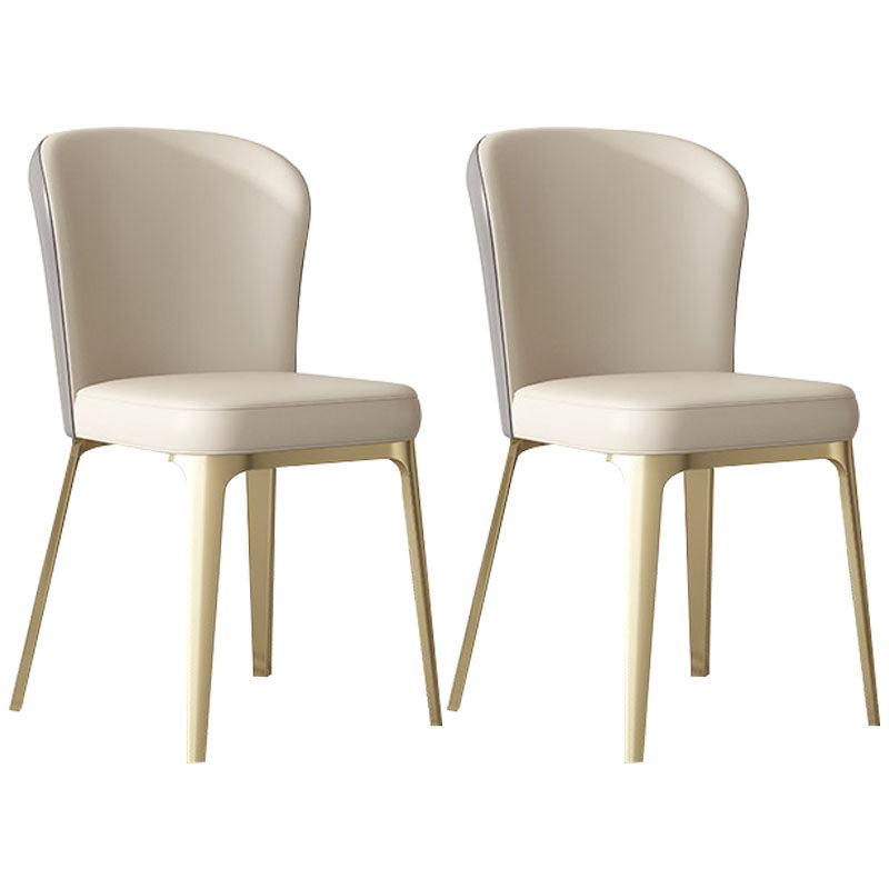 Chaises de salle à manger style contemporain Chaise de cuisine sans accoudoirs avec pieds en métal
