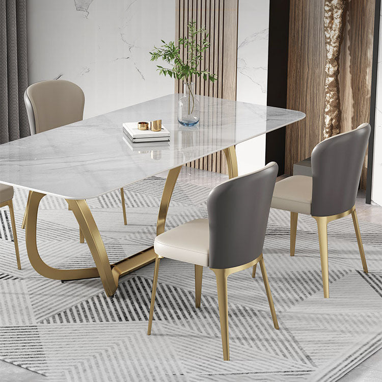 Sillas de comedor estilo moderno Silla de cocina sin brazos con patas de metal