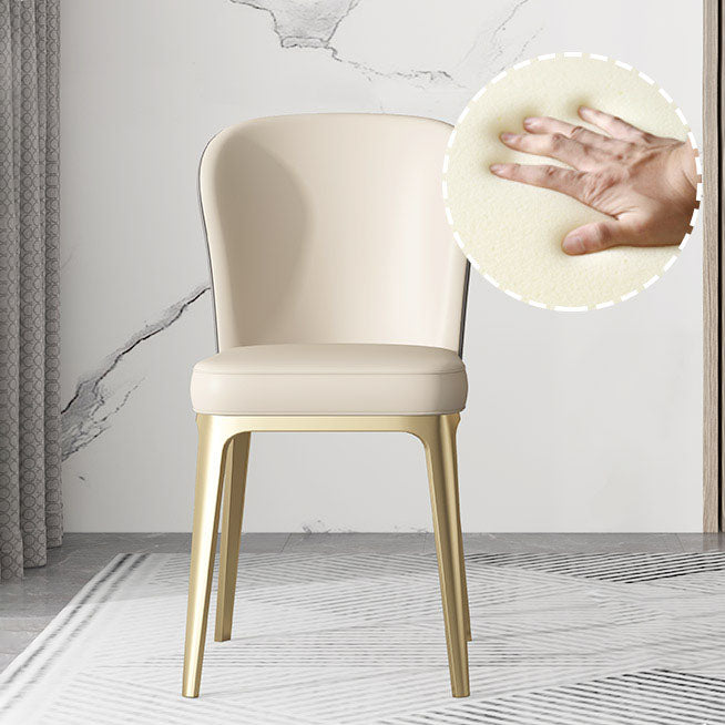 Sillas de comedor estilo moderno Silla de cocina sin brazos con patas de metal
