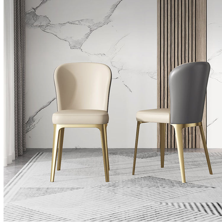 Sillas de comedor estilo moderno Silla de cocina sin brazos con patas de metal