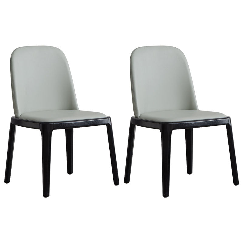 Industrial Home Parsons Side Chair Chaise de salle à manger en cuir avec pieds en bois