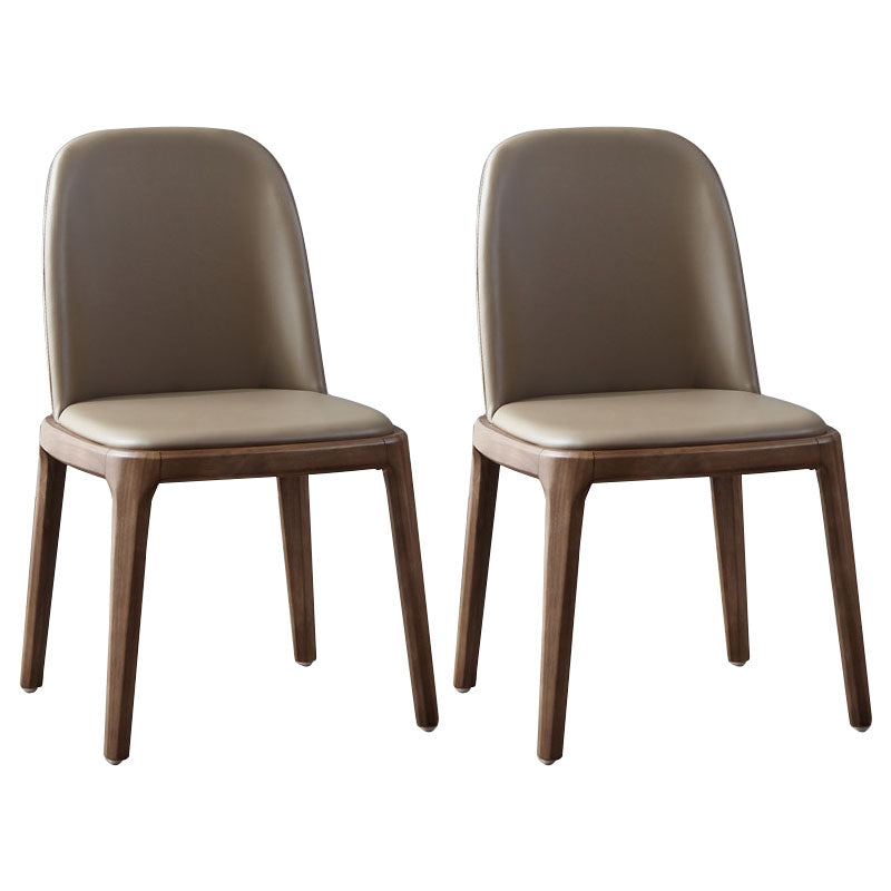Industrial Home Parsons Side Chair Chaise de salle à manger en cuir avec pieds en bois