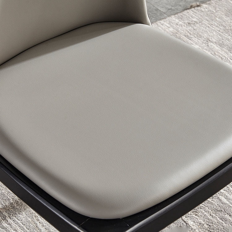 Industrial Home Parsons Silla auxiliar Silla de comedor de cuero con patas de madera