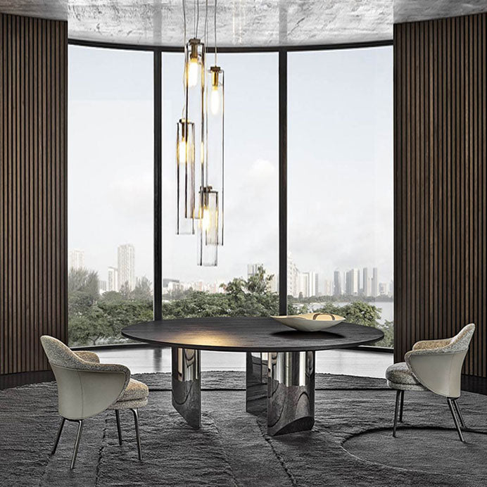 Silla de comedor de metal moderno, silla lateral de tela para uso en restaurantes