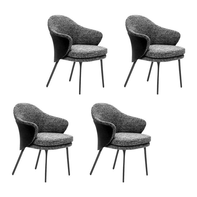 Silla de comedor de metal moderno, silla lateral de tela para uso en restaurantes