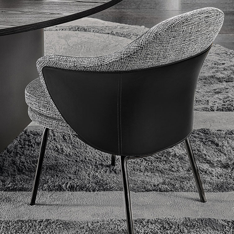 Silla de comedor de metal moderno, silla lateral de tela para uso en restaurantes