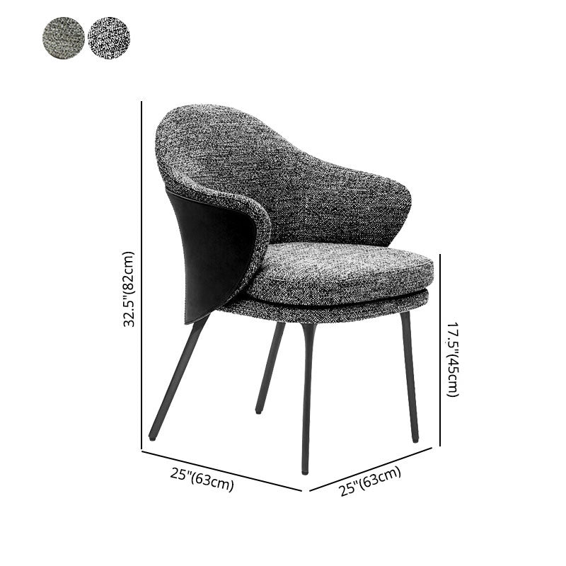 Silla de comedor de metal moderno, silla lateral de tela para uso en restaurantes