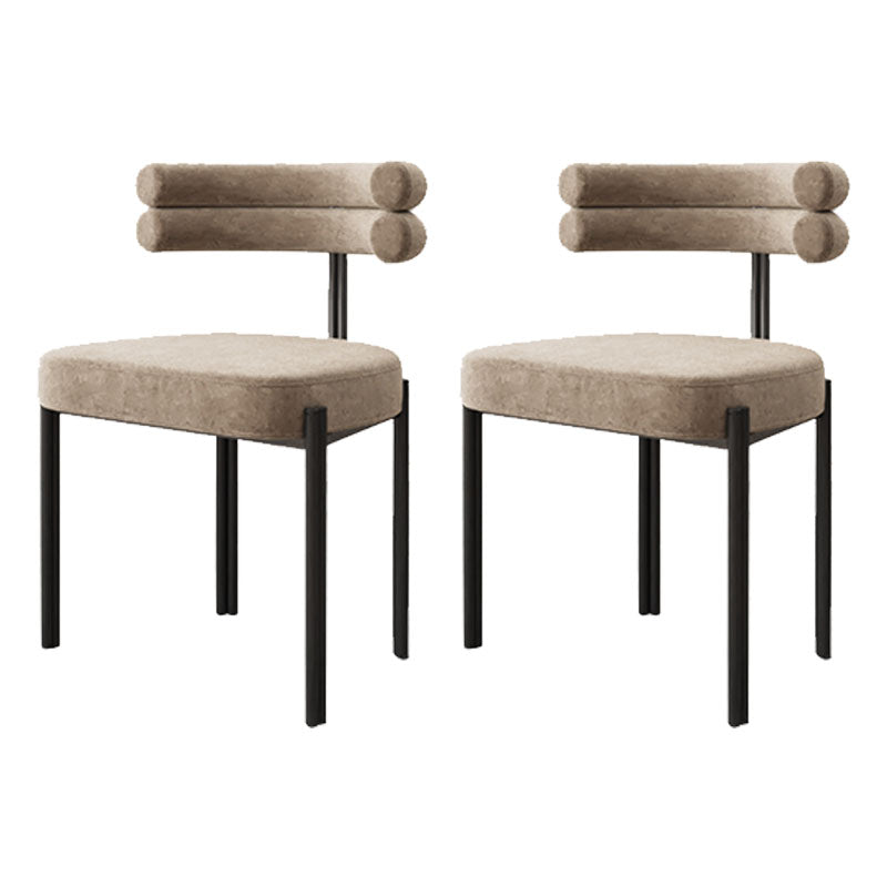 Chaise de salle à manger sans bras en métal moderne, chaise latérale de salle à manger en velours pour utilisation au restaurant
