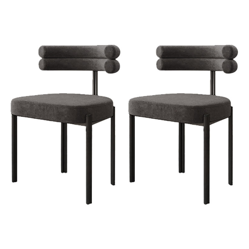 Chaise de salle à manger sans bras en métal moderne, chaise latérale de salle à manger en velours pour utilisation au restaurant