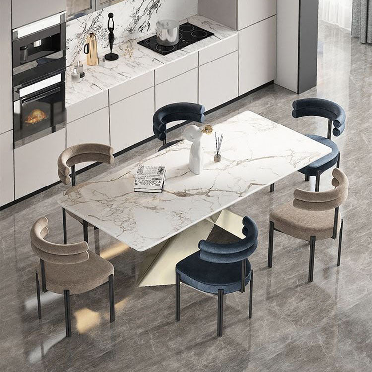 Silla sin brazos de comedor de metal moderno, silla lateral de comedor de terciopelo para uso en restaurantes