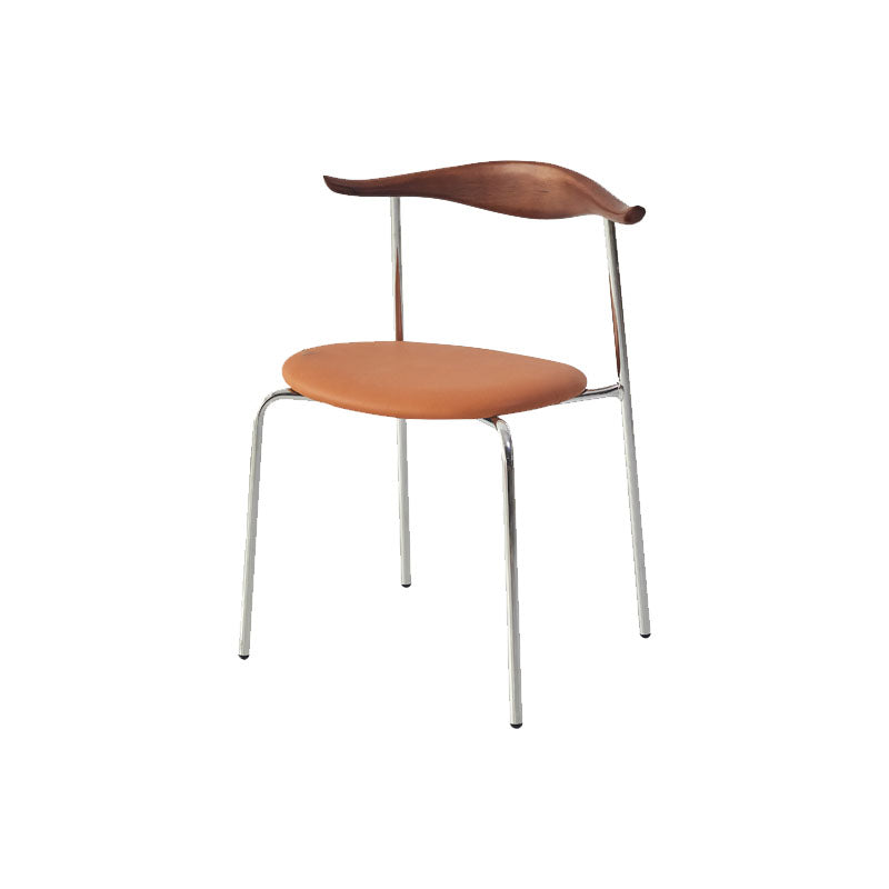 Chaise de salle à manger moderne en métal, sans accoudoirs, en Faux cuir, chaise latérale de salle à manger pour usage au Restaurant