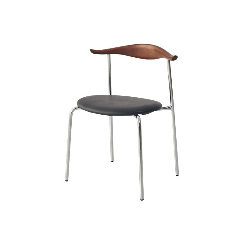 Chaise de salle à manger moderne en métal, sans accoudoirs, en Faux cuir, chaise latérale de salle à manger pour usage au Restaurant