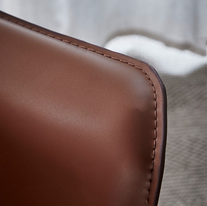 Silla moderna de metal de cuero para interiores y exteriores, sillón con respaldo sólido para comedor