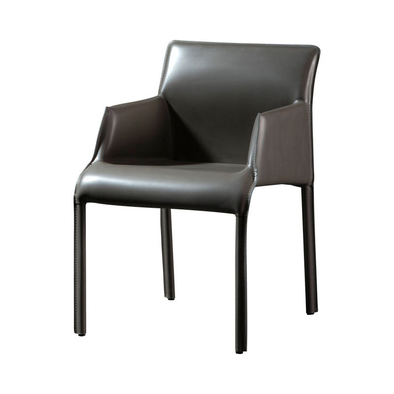 Leather Modern Indoor-Outdoor Chair Restaurant Solid Back Arm Chair