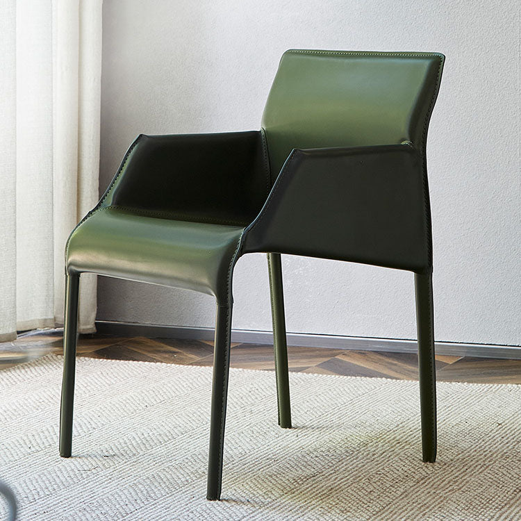 Leather Modern Indoor-Outdoor Chair Restaurant Solid Back Arm Chair