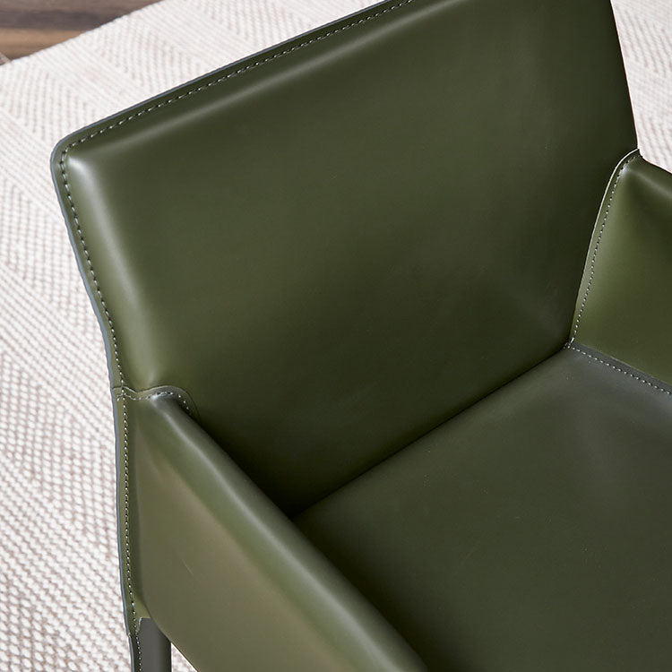 Leather Modern Indoor-Outdoor Chair Restaurant Solid Back Arm Chair