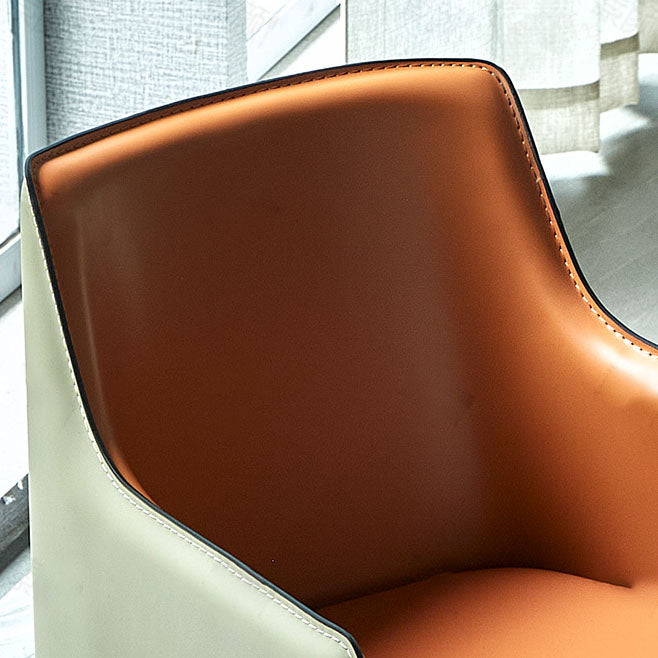 Comedor Silla de comedor contemporánea de cuero Silla con respaldo sólido con brazo