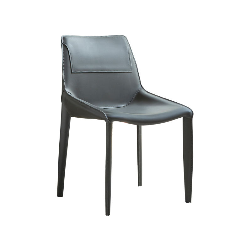 Salle à manger en cuir moderne intérieur-extérieur chaise sans accoudoirs chaise à dossier solide