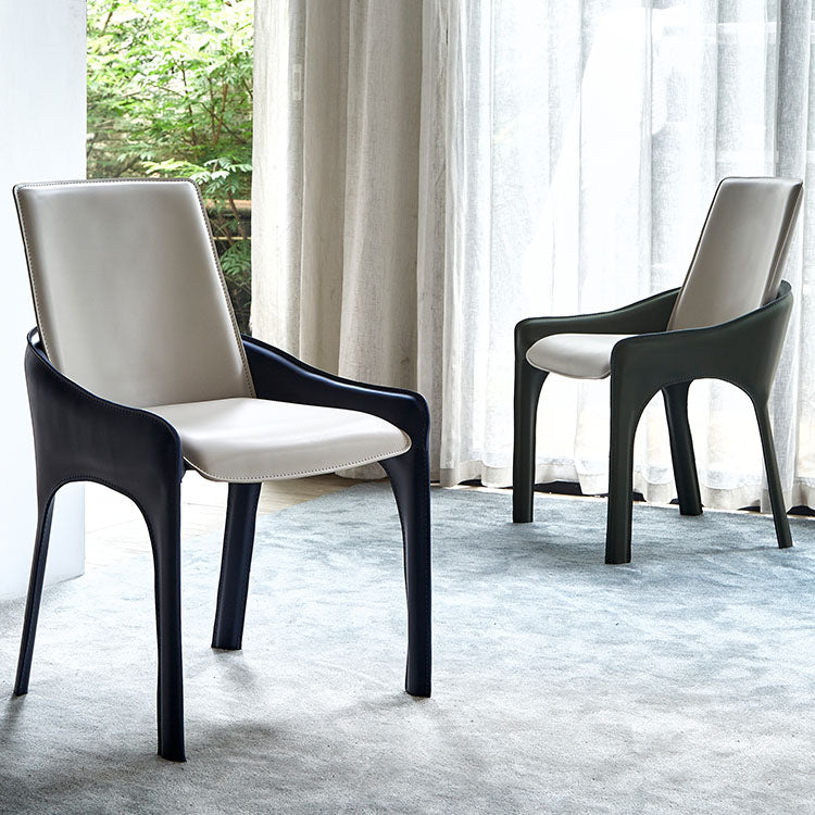 Restaurante de cuero Silla moderna Silla de comedor con respaldo sólido con brazo