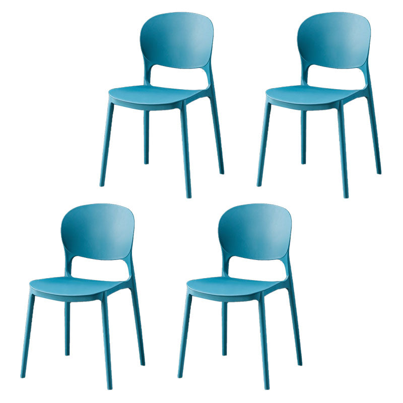 Chaise latérale de salle de conférence en plastique scandinave, finition mate, chaise de salle à manger à dossier ouvert