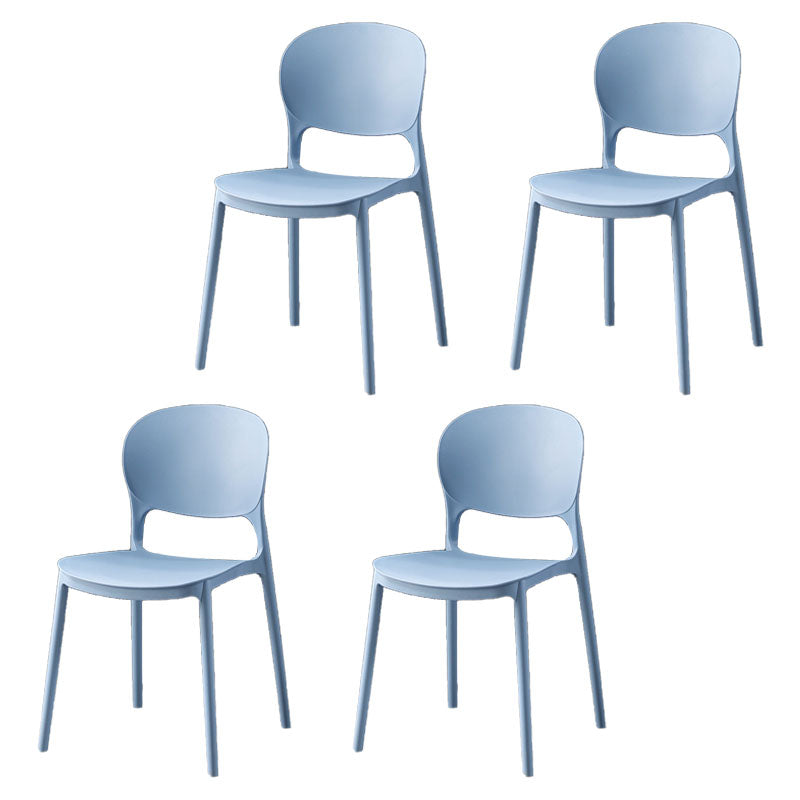 Chaise latérale de salle de conférence en plastique scandinave, finition mate, chaise de salle à manger à dossier ouvert
