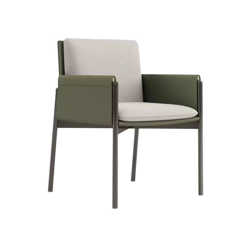 Silla de comedor tapizada con respaldo sólido de restaurante estilo diseñador