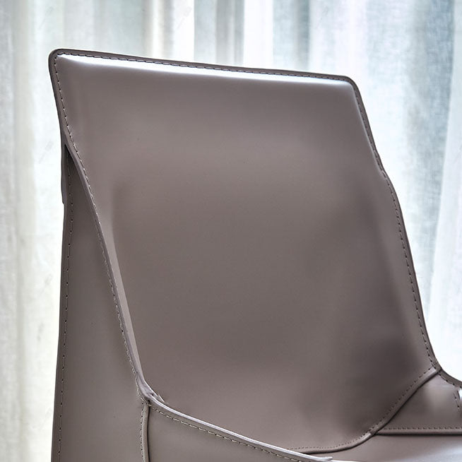 Silla de comedor contemporánea de cuero Restaurante Silla con respaldo sólido con brazo