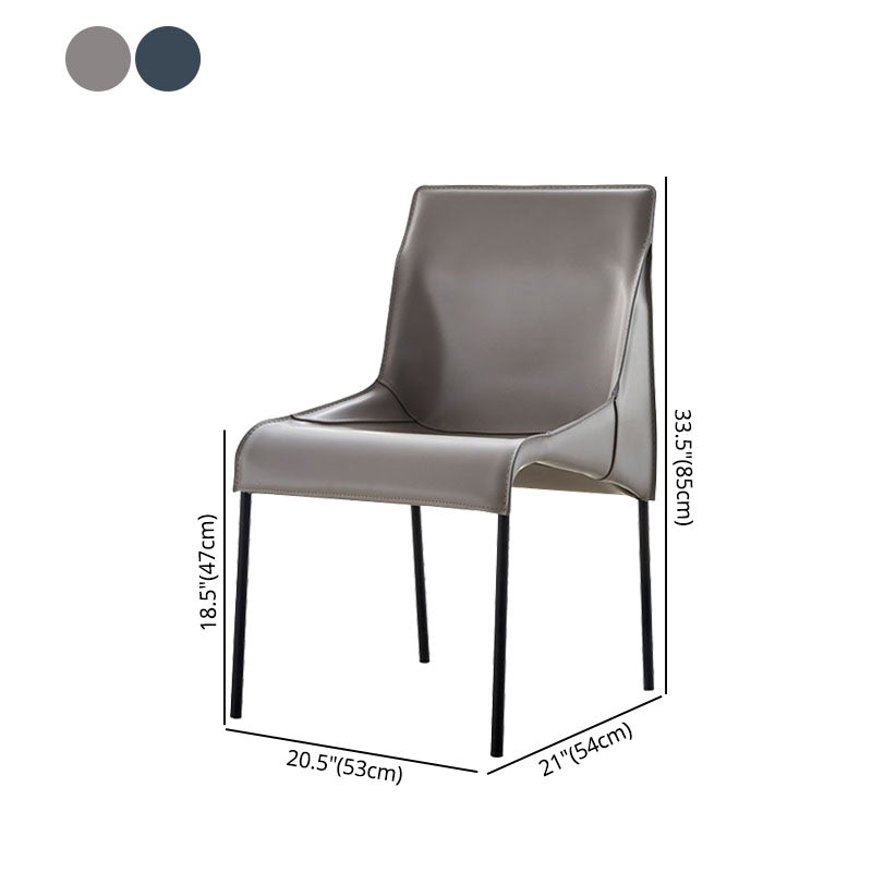 Silla de comedor contemporánea de cuero Restaurante Silla con respaldo sólido con brazo