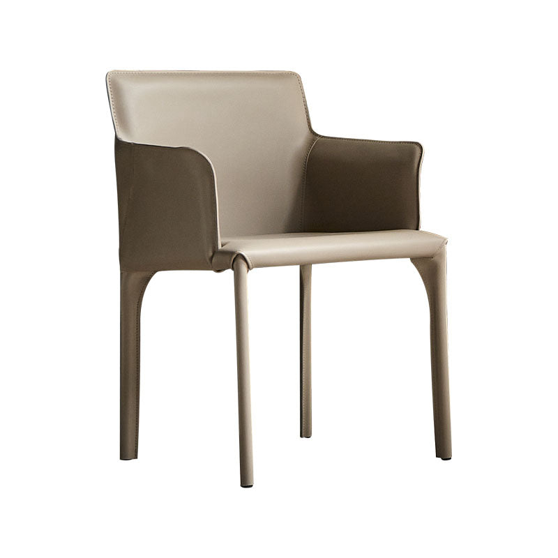 Salle à manger chaise de salle à manger contemporaine chaise à dossier solide en cuir avec bras