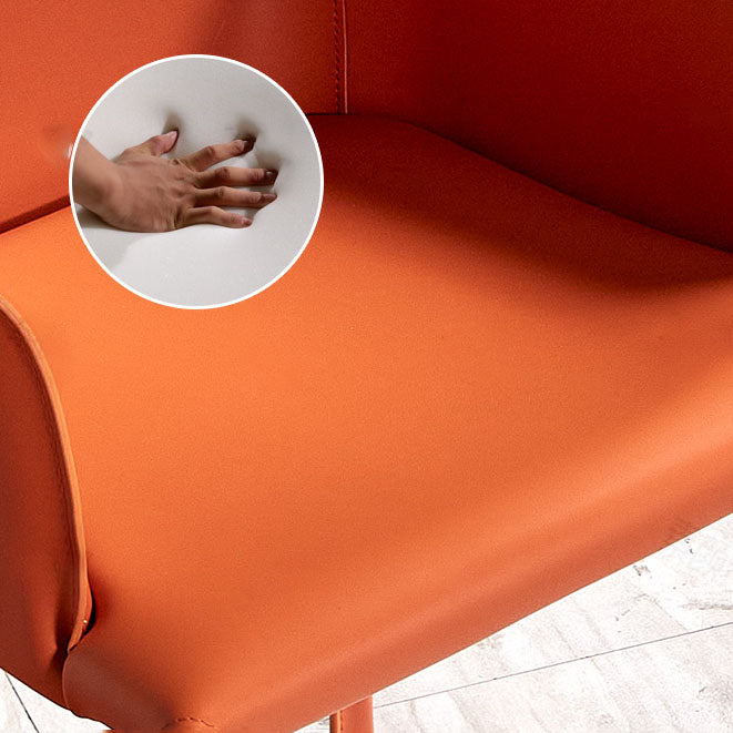 Comedor Silla de comedor contemporánea Silla con respaldo sólido de cuero con brazo