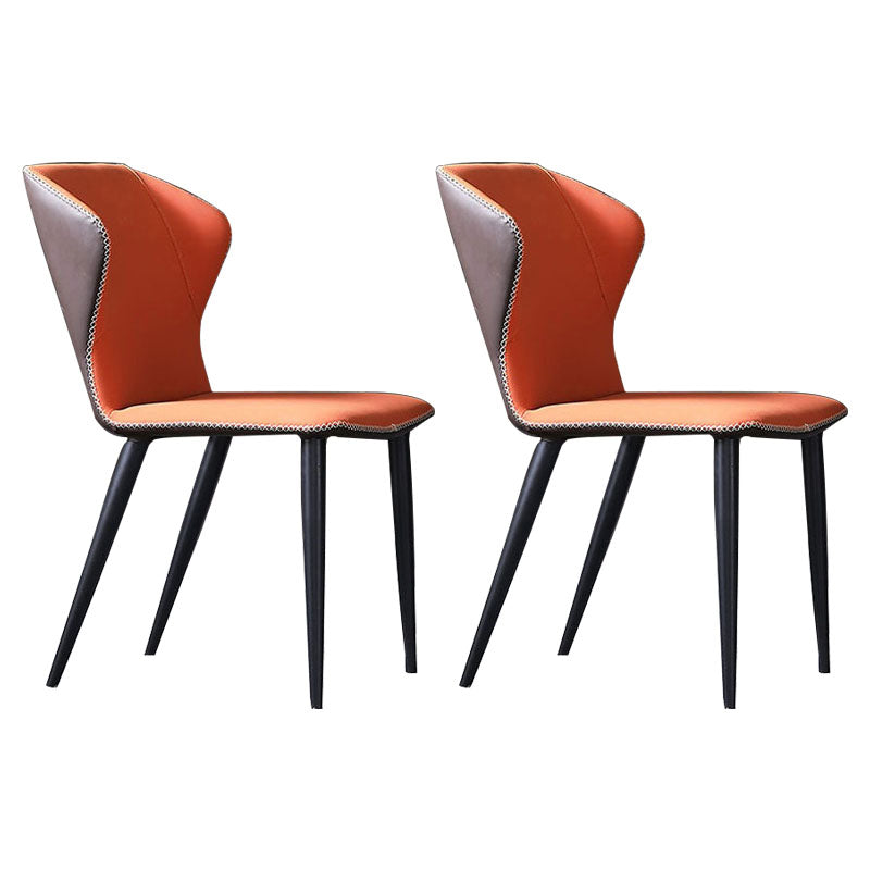 Chaises de salle à manger à oreilles en cuir de chaise latérale de restaurant contemporain