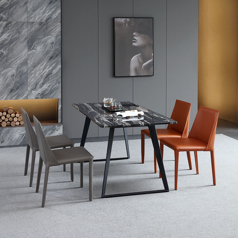 Silla de comedor de estilo moderno, sillas laterales sin brazos de metal para cocina