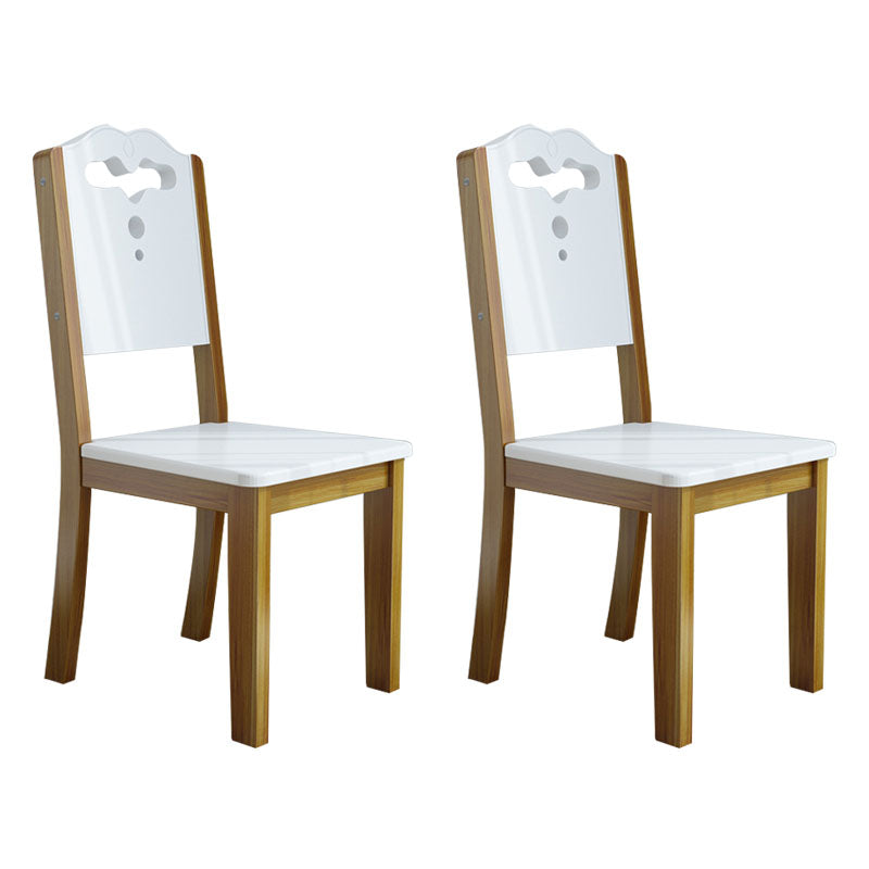 Silla sin brazos de comedor de madera moderna, silla lateral de comedor con respaldo abierto para uso doméstico