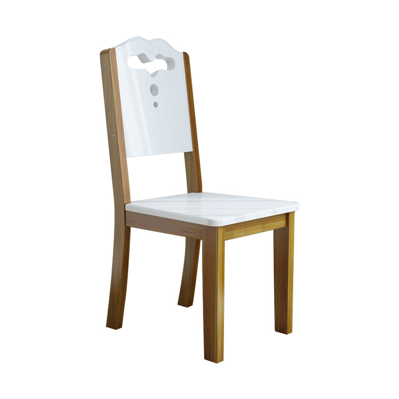 Silla sin brazos de comedor de madera moderna, silla lateral de comedor con respaldo abierto para uso doméstico