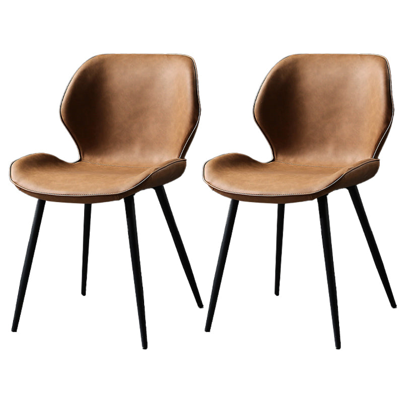 Chaise de salle à manger contemporaine en métal, chaise sans accoudoirs à oreilles pour usage domestique
