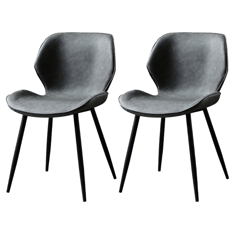 Chaise de salle à manger contemporaine en métal, chaise sans accoudoirs à oreilles pour usage domestique