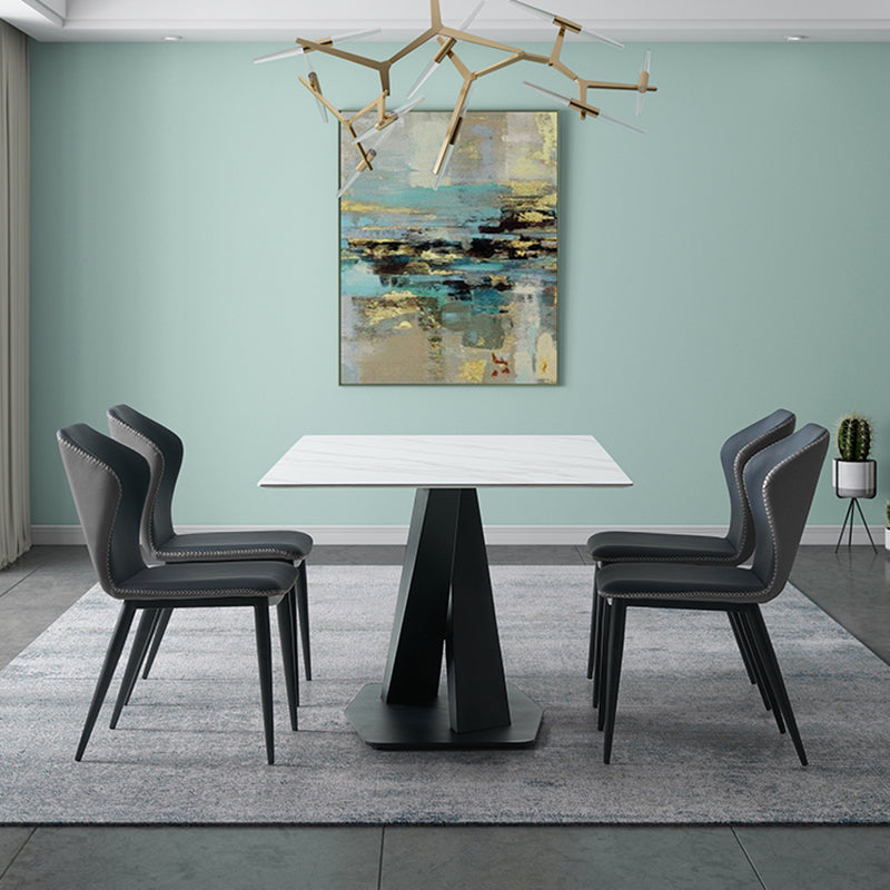 Sillas de comedor estilo moderno Sillas orejeras sin brazos para cocina con patas de metal