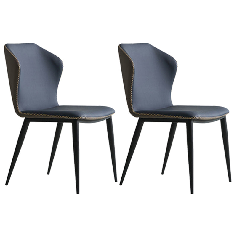 Sillas de comedor estilo moderno Sillas orejeras sin brazos para cocina con patas de metal