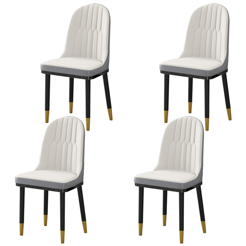 Sillas de comedor estilo Glam Sillas Parsons sin brazos con patas de metal